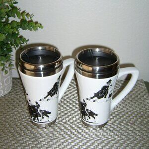 Western Themed Pair of Travel Mugs (2)